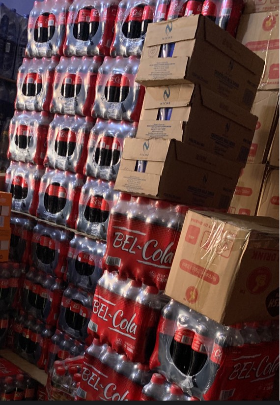 Wholesale soft drinks and bottled water stock at B. Gabriel Ventures